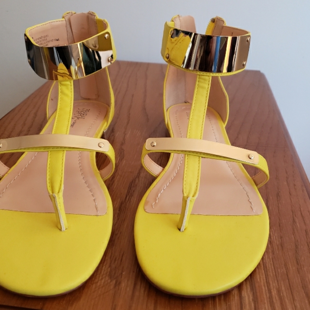 Prabal Gurung for Target sandals. Yellow with chrome detailing.